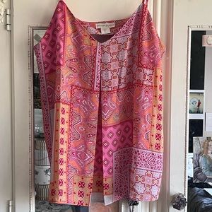 Cynthia Rowley paisley bandana print pleated summer tank top